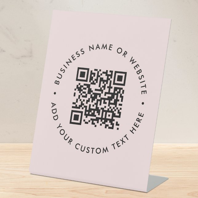 Signe De Table Code QR | Professionnel moderne (Interactive editable QR code tabletop signs to promote your business, products or services.)