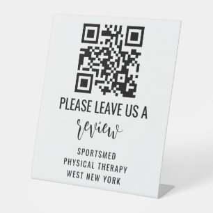 Signe De Table Code QR professionnel personnalisé - Laisser un ex