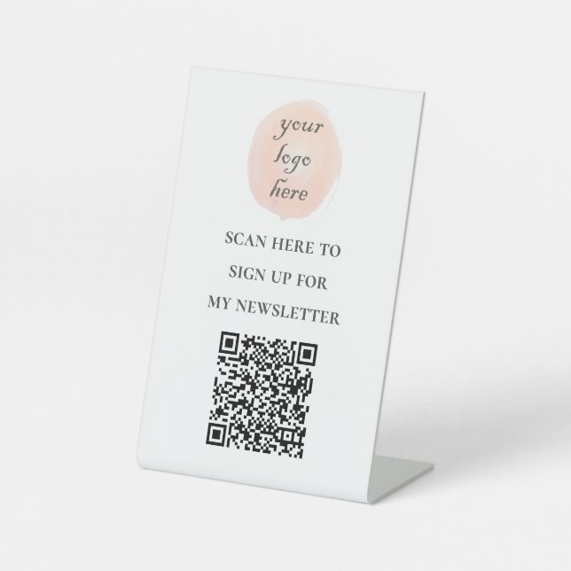 Signe De Table code QR rejoignez ma newsletter ajoutez votre logo (Recto)
