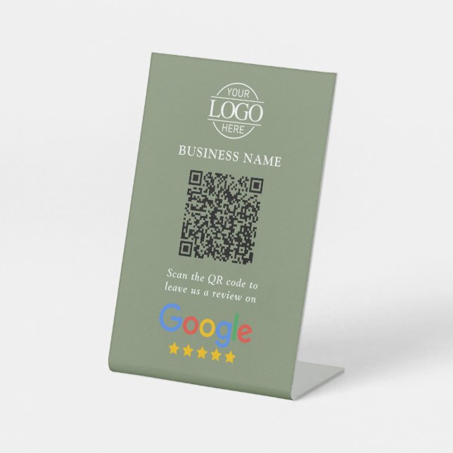 Signe De Table Code QR simple personnalisé pour les avis Google a (Recto)