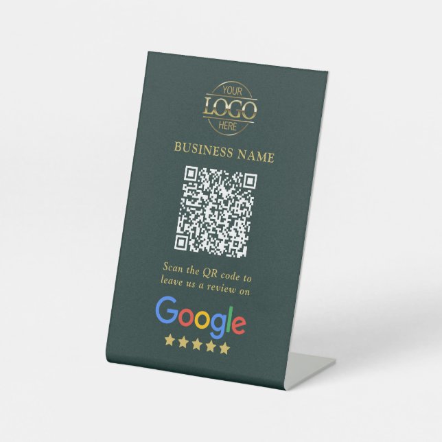Signe De Table Code QR simple personnalisé pour les avis Google a (Recto)
