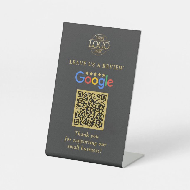 Signe De Table Code QR simple personnalisé pour les avis Google a (Recto)