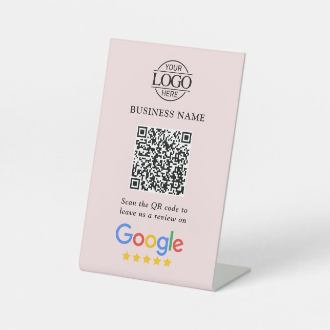 Signe De Table Code QR simple personnalisé pour les avis Google a (Recto)