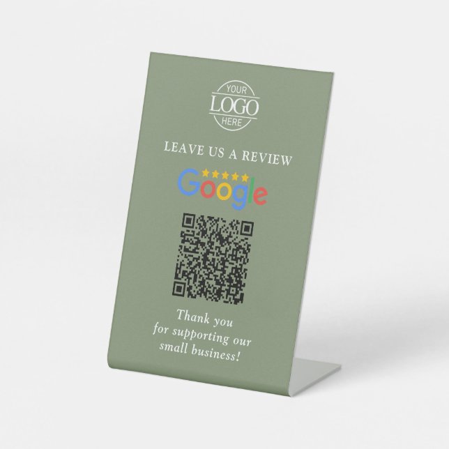 Signe De Table Code QR simple personnalisé pour les avis Google a (Recto)