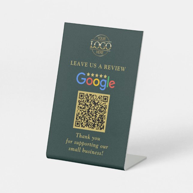 Signe De Table Code QR simple personnalisé pour les avis Google a (Recto)