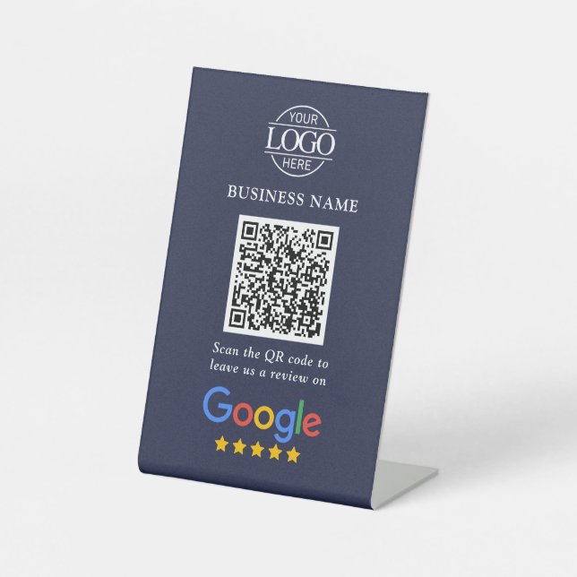 Signe De Table Code QR simple personnalisé pour les avis Google a (Recto)