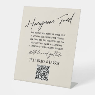Signe De Table Code QR simple typographie pour caisse de lune de
