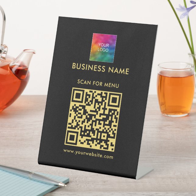 Signe De Table Code QR Téléchargez votre logo ici Rechercher un m (In SItu)
