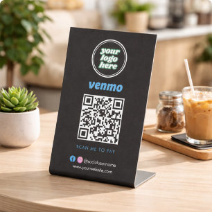 Signe De Table Code QR Venmo de paiement Scannez pour payer le