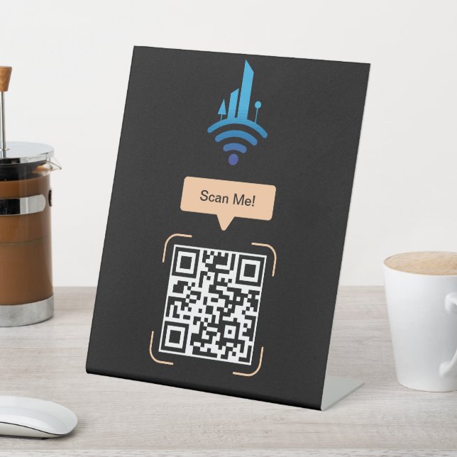 Signe De Table Code QR Wi-Fi gratuit simple (In SItu)