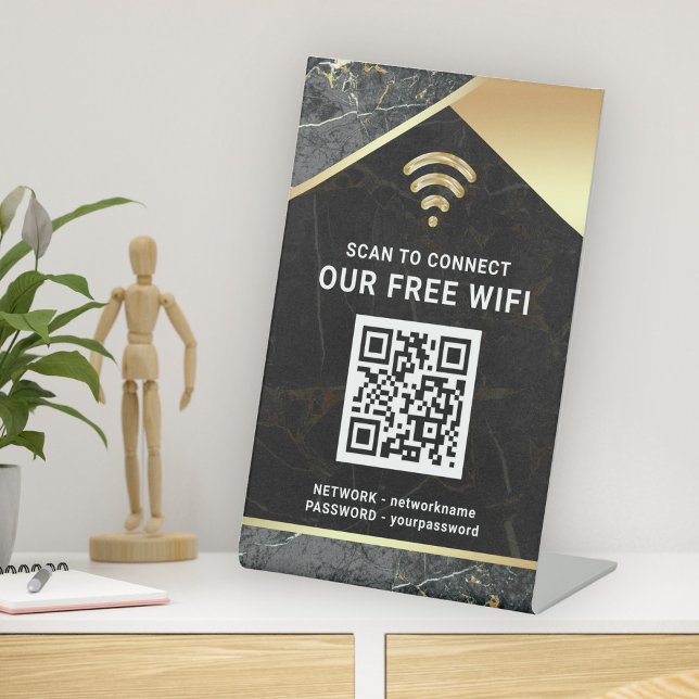 Signe De Table Code QR Wifi Personnalisé de Mot de Passe de Résea (Créateur téléchargé)