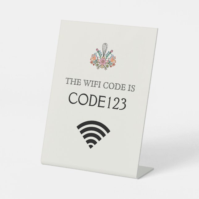 Signe De Table Code Wifi de boulangerie QR (Recto)
