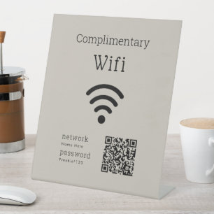Signe De Table Code Wifi Gratuit Black & Tan Personnalisé