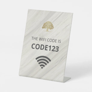 Signe De Table Code Wifi Spa naturel QR