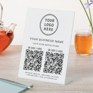 Signe De Table Codes QR du logo d'entreprise 2