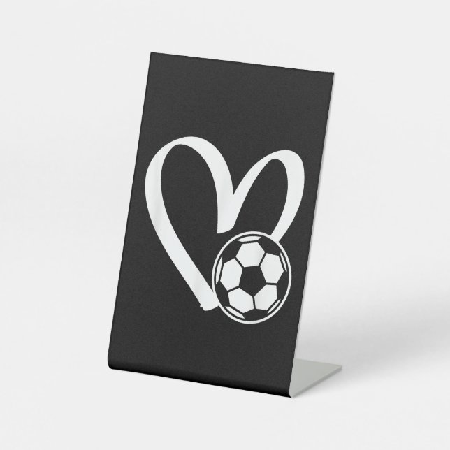 Signe De Table Coeur de balle de football (Recto)