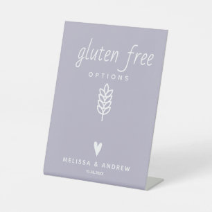 Signe De Table Coeur & Élégant Script - Gluten Mariage Alimentati