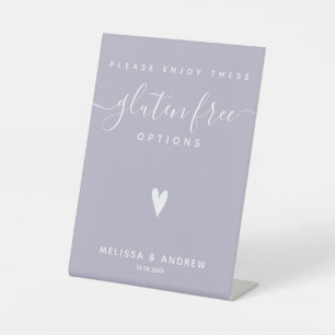 Signe De Table Coeur & Élégant Script - Gluten Mariage Alimentati