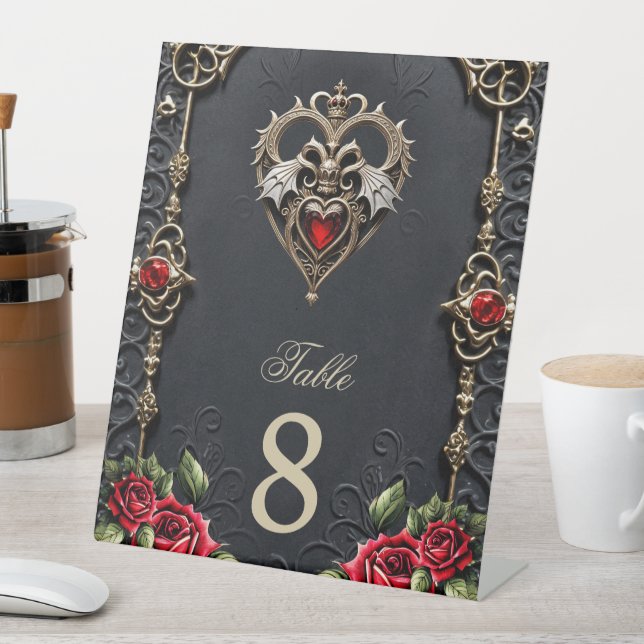 Signe De Table Coeur gothique étonnant (In SItu)