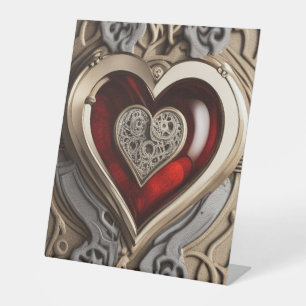 Signe De Table Cœur Steampunk Intemporel de l'Amour