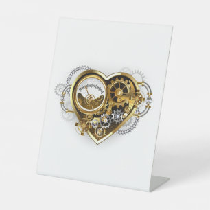 Signe De Table Coeur vapeur avec un manomètre