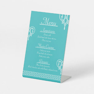 Signe De Table Coeurs de tissage celtique en guéridon Turquoise