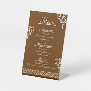 Signe De Table Cœurs en tressage celtique sur présentoir en choco