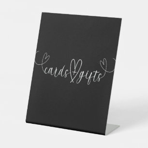 Signe De Table Coeurs modernes Noir & Blanc Mariage Cadeaux & Car