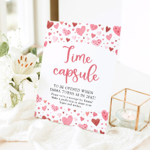 Signe De Table Coeurs roses Valentine Temps Capsule Baby shower