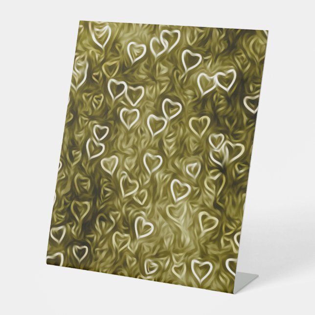Signe De Table Coeurs tombants - Jaune (Recto)
