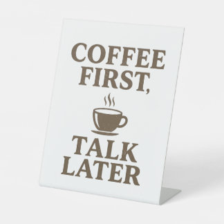 Signe De Table Coffee First Talk Later Vintage Coffee Lover