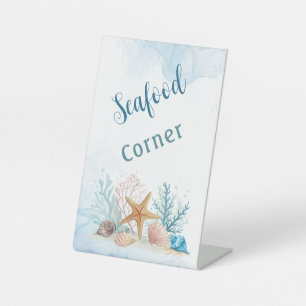 Signe De Table Coin de fruits de mer de mariage buffet de Coastal