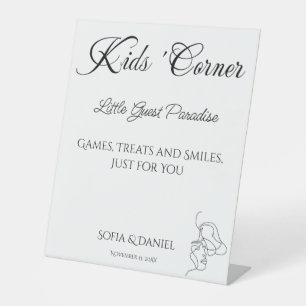 Signe De Table Coin Enfants minimaliste mariage élégant