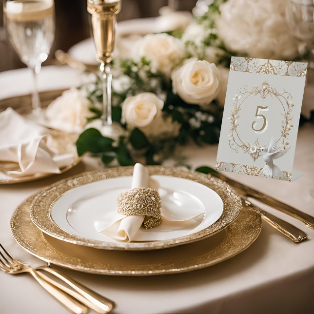 Signe De Table Colibri blanc Numéro de table (Créateur téléchargé)