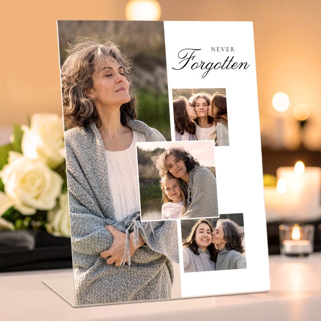 Signe De Table Collage de photos commémoratives Perte de maman Ca (Memorial Funeral Photo Collage Loss of Mom Gift Pedestal Sign, Bereavement Gift, Loss Of Mom Gift)