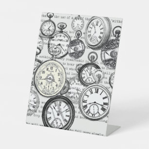 Signe De Table Collage Montre de Goût Victorien Alice au Pays des