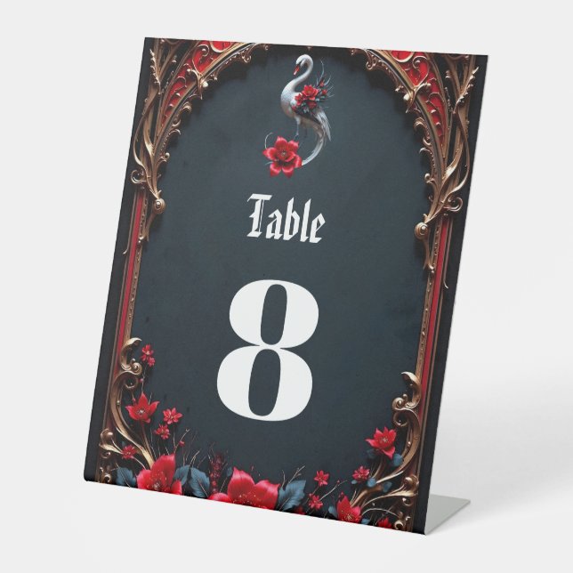 Signe De Table Collection de mariage Elegant Cygne Blanc  (Recto)