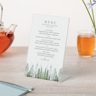 Signe De Table Collection de Mariages de la forêt de pins d'aquar