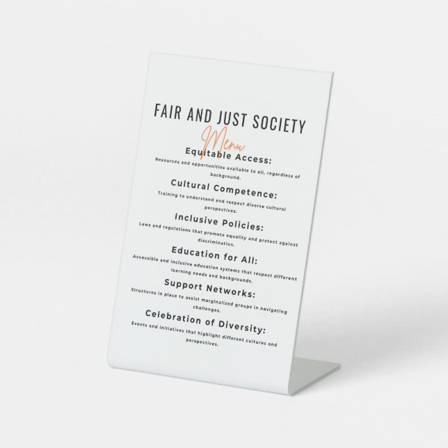 Signe De Table Collectivité inclusive pour l'équité et le foie (Recto)