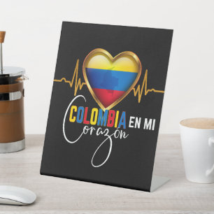 Signe De Table Colombia en mi Corazon Colombian Pride