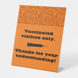 Signe De Table Coloris Automne Vacciné Uniquement Signal Piédesta