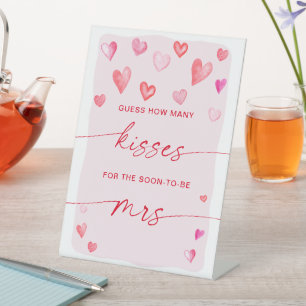 Signe De Table Combien de baisers Jeu de Saint-Valentin pour la d