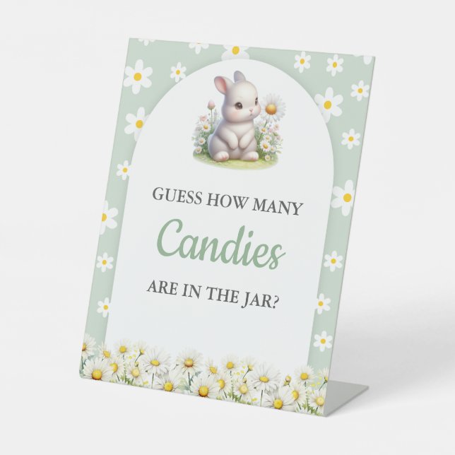 Signe De Table Combien de bonbons Jeu Teddy Bear C'est un garçon (Recto)