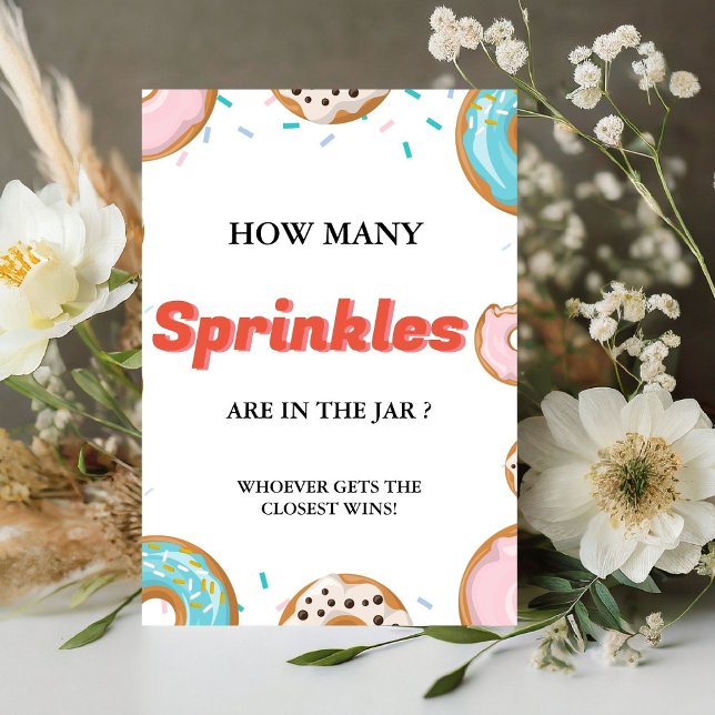 Signe De Table Combien de SPrinkles dans le jeu de Baby shower Ja (Créateur téléchargé)