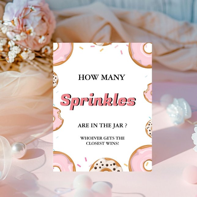 Signe De Table Combien de SPrinkles dans le jeu de Baby shower Ja (Créateur téléchargé)