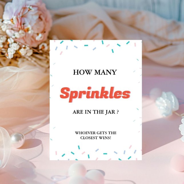 Signe De Table Combien de SPrinkles dans le jeu de Baby shower Ja (Créateur téléchargé)