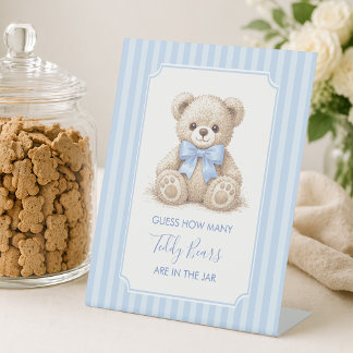 Signe De Table Combien d'ours en peluche Garçon Baby Shower Rayur