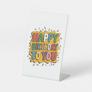 Signe De Table Comic Burst Joyeux Anniversaire