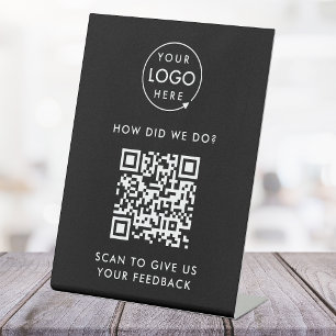 Signe De Table Commentaires du client Code QR Noir de notation pr