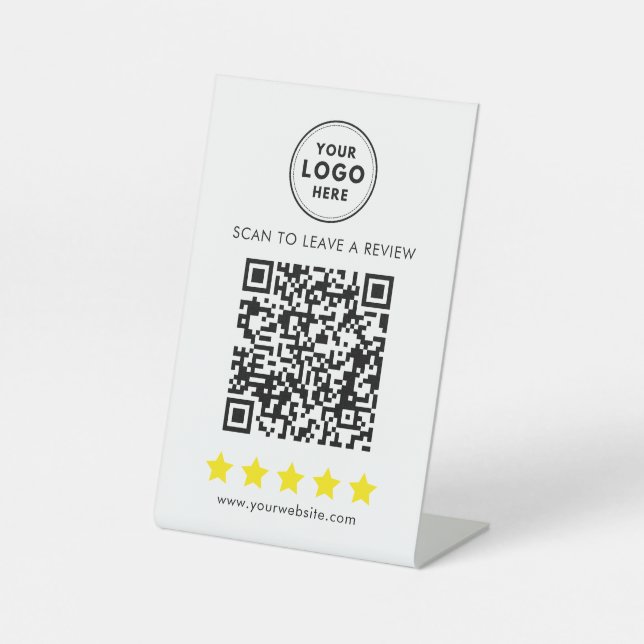Signe De Table Commentaires sur le logo professionnel et le QR (Recto)